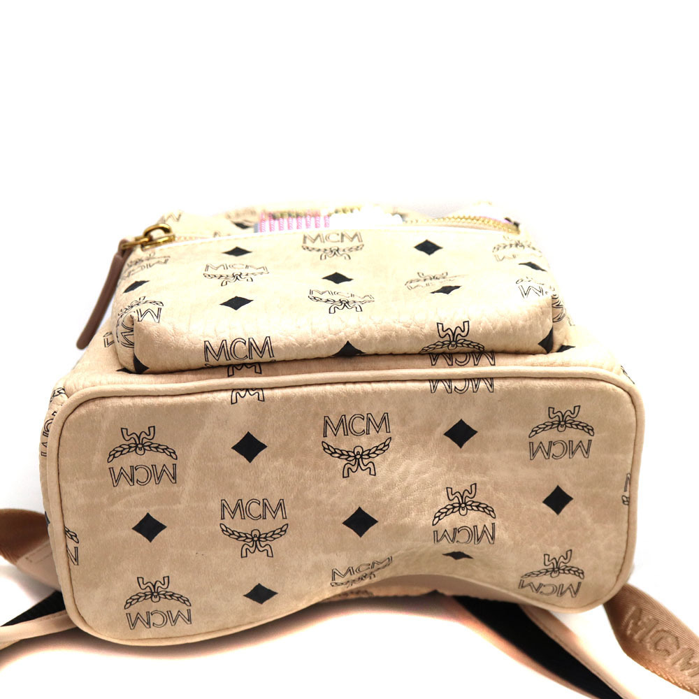 Mcm Rait Stark Logogram Backpack Leather Ivory Wh… - image 6